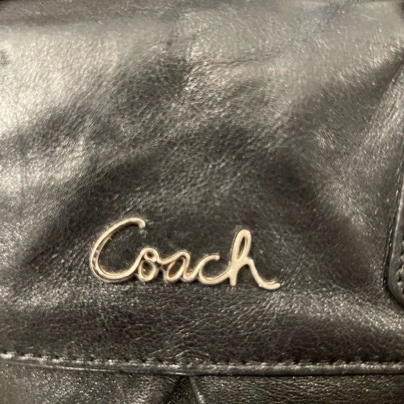 Vintage Coach Ashley Large Black Leather Satchel Purse Bag F15447 - Picture 8 of 14